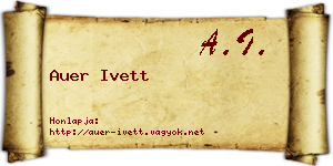 Auer Ivett névjegykártya